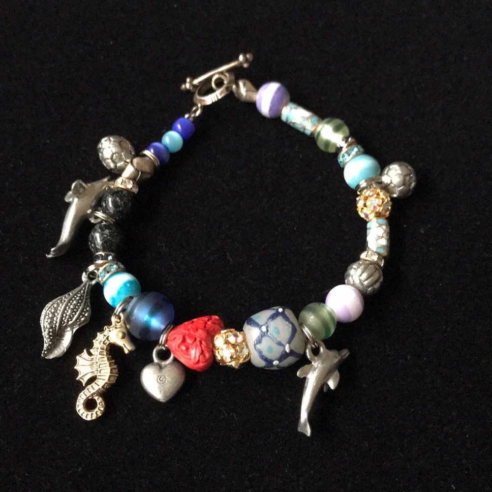 Gorgeous handmade beaded charms bracelet